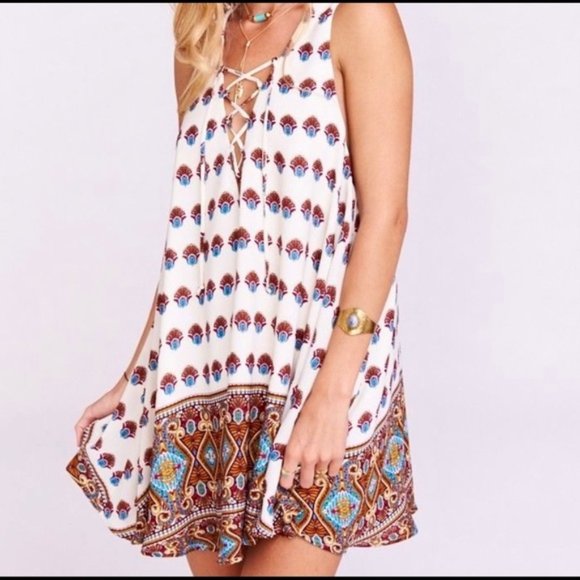 Show Me Your Mu Mu L Rancho Mirage lace Up The Victorian Dress NWT - Picture 6 of 8